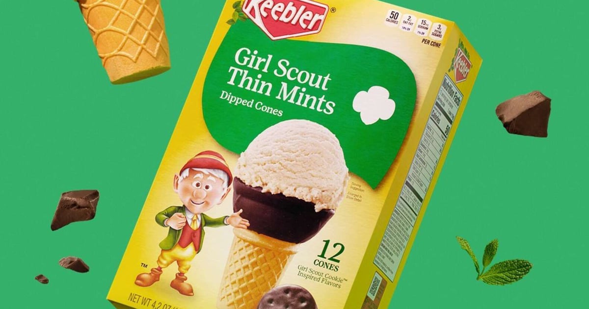 Girl Scout Thin Mint Cookie Dipped Ice Cream Cones Have Arrived Just in Time For Summer
