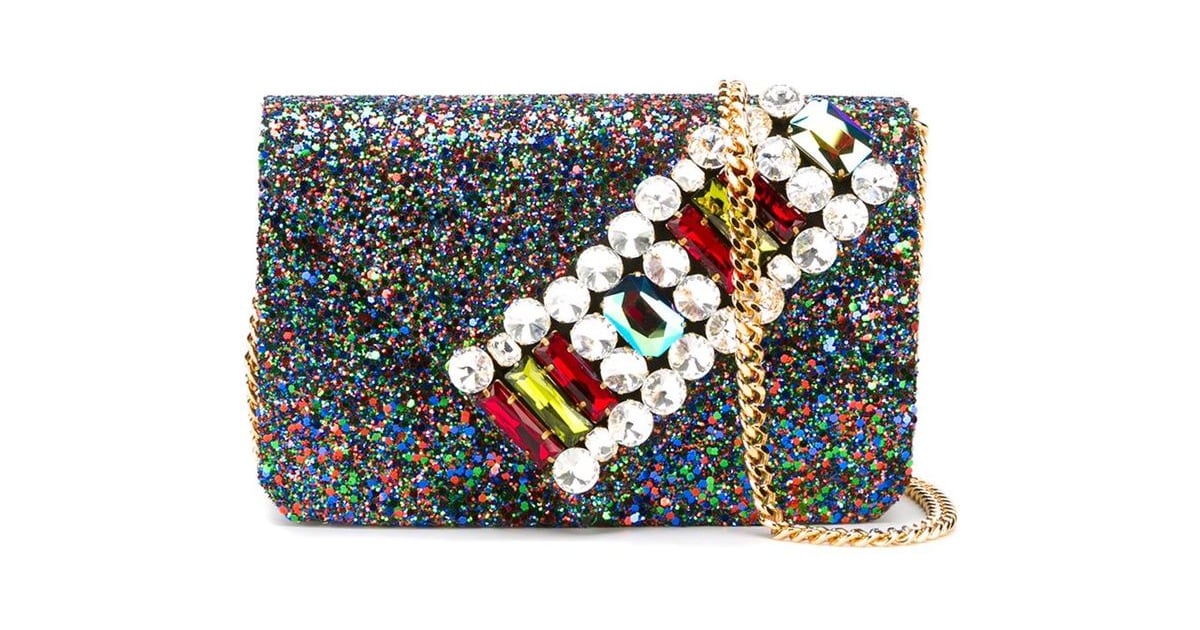Gedebe Glitter Embellished Clutch ($425) | Emma Watson Carrying a ...