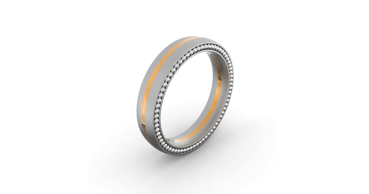 Beaded Two-Tone Men's Wedding Ring ($600) | Unique ...