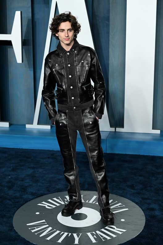 Timothée Chalamet's Biker Outfit at the Oscars Afterparty