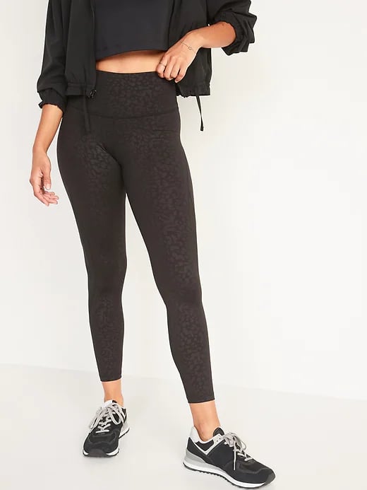 Old Navy High-Waisted PowerPress Mesh-Trim 7/8-Length Leggings