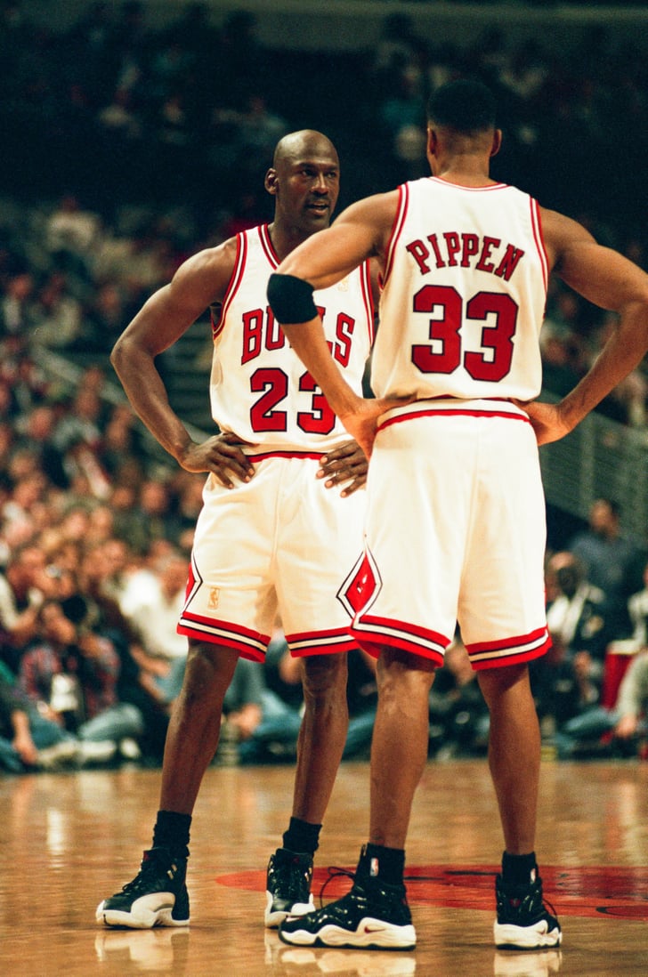 Michael Jordan and Scottie Pippen During an Atlanta Hawks v Chicago ...