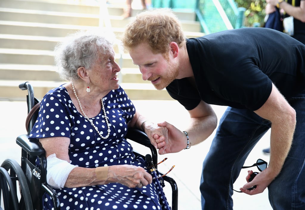 Prince Harry Kissing Elderly Woman's Hand at Invictus Games