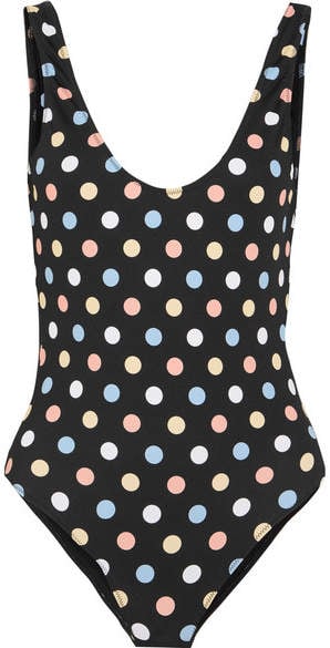 Caroline Constas Clio Bow-embellished Polka-dot Swimsuit