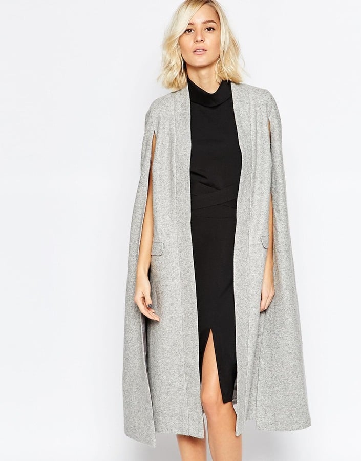 Lavish Alice Wool Collarless Cape Coat ($215)