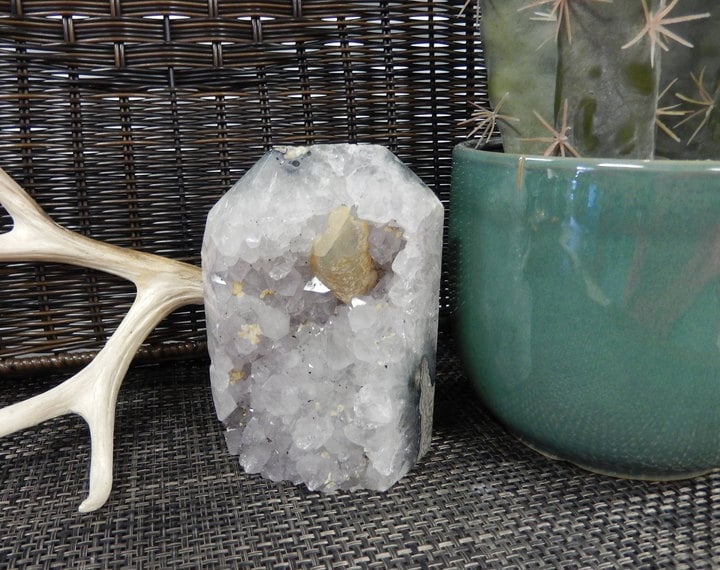 Etsy Amethyst Large Point With Calcite Cluster Polished