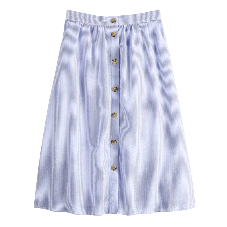 POPSUGAR Textured Button Front Skirt