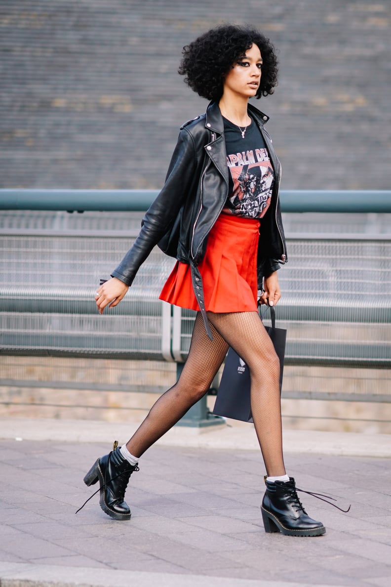 Give Your Outfit a Rocker Touch With a Graphic Tee to Avoid Complete Colorblock