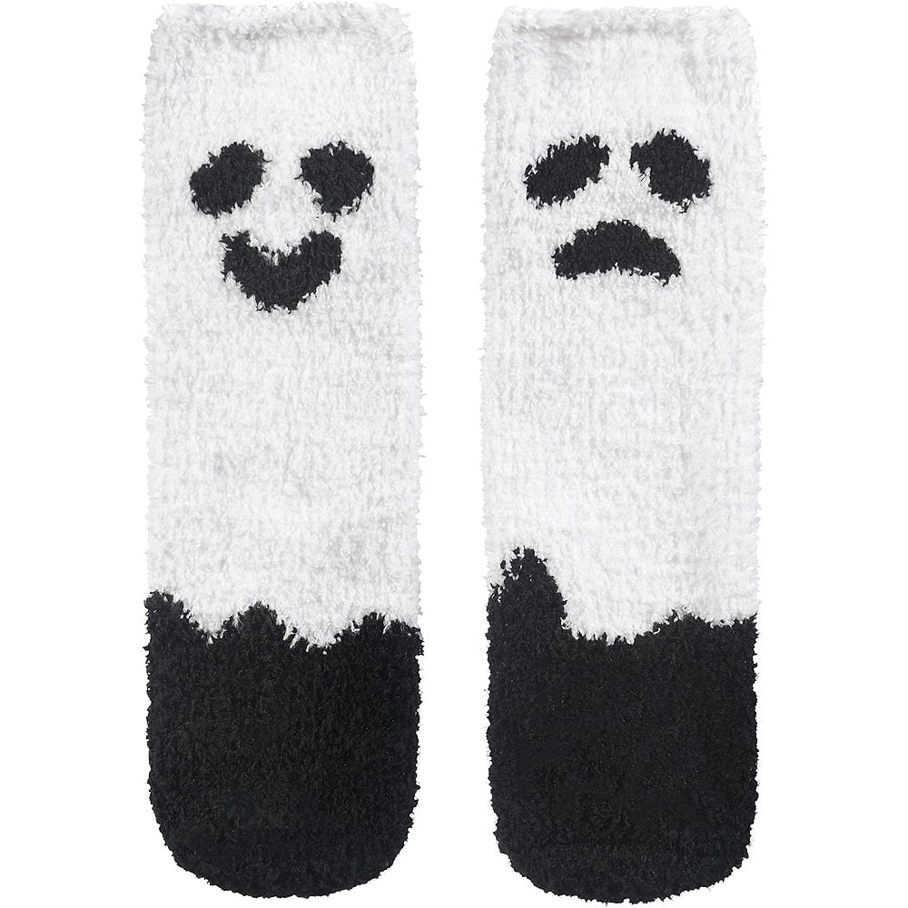 Fuzzy Ghost Crew Socks Cute Halloween Socks to Complete Your Haunted