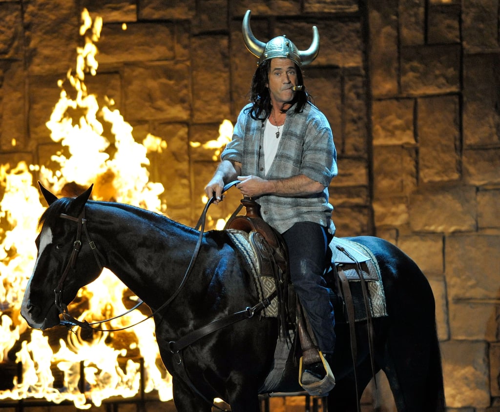Mel Gibson rode a horse on the stage at the 2009 Guys Choice Awards.