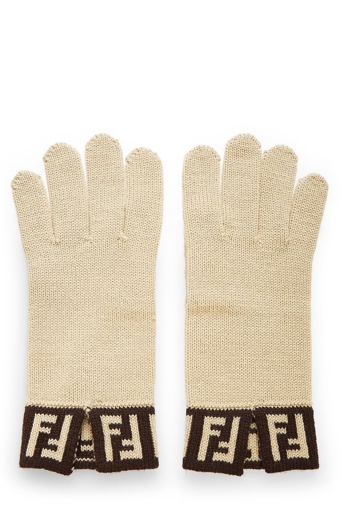 Fendi Beige Wool Gloves