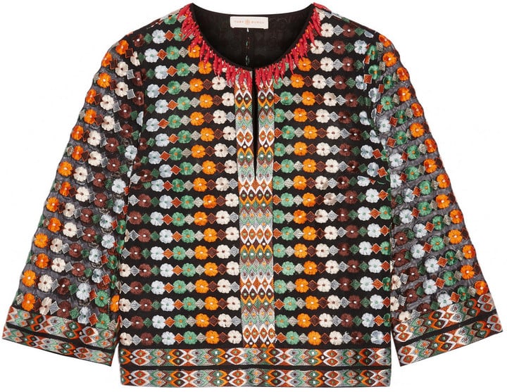 Tory Burch Embellished Embroidered Tulle Tunic ($595)