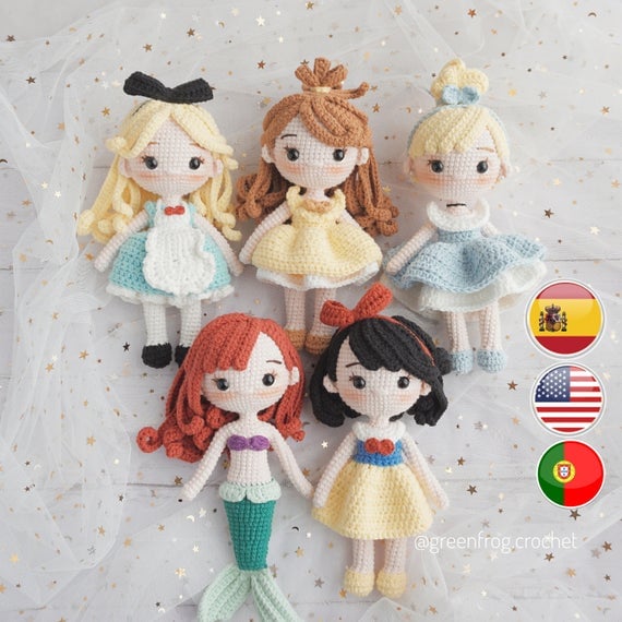crochet disney princess dolls