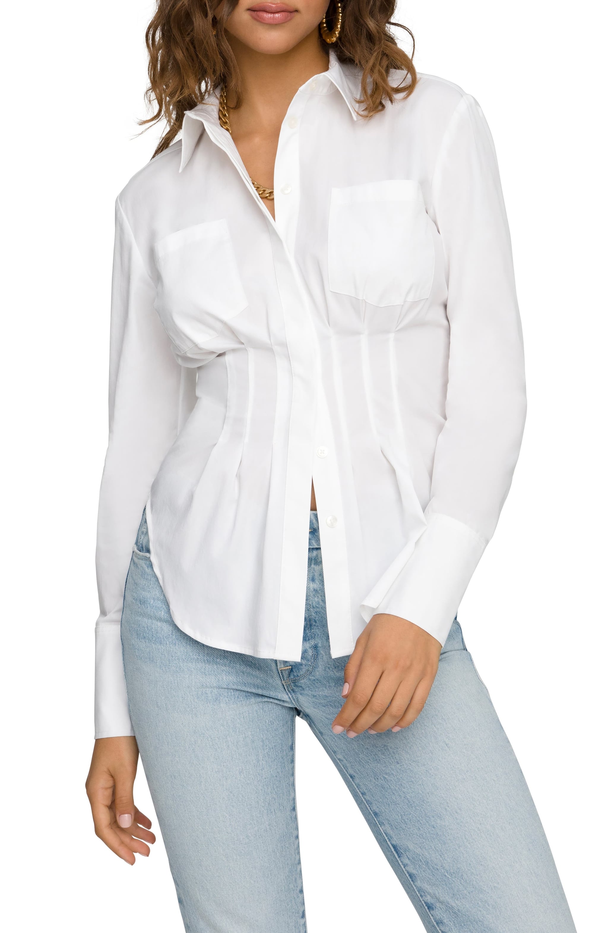 Good American Dart Waist Button-Up Shirt | Nordstrom's Big Spring