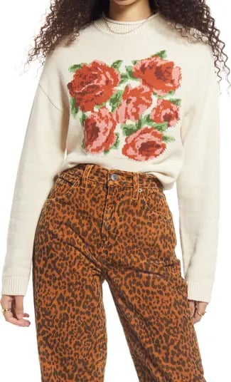 Fall Florals: BP. Floral Pop Crewneck Sweater