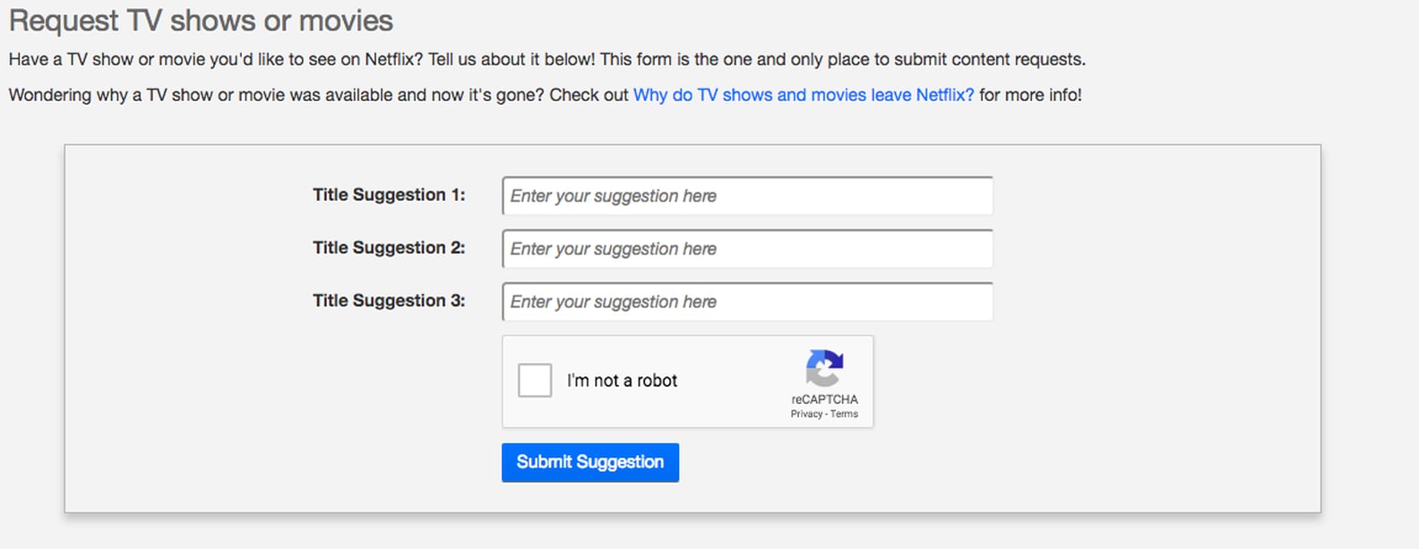 Netflix Title Request Feature | PS Entertainment