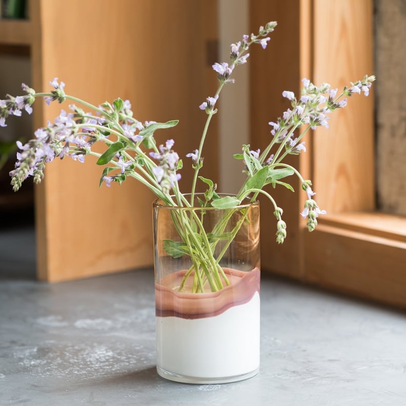 Blush Marbled Glass Vase