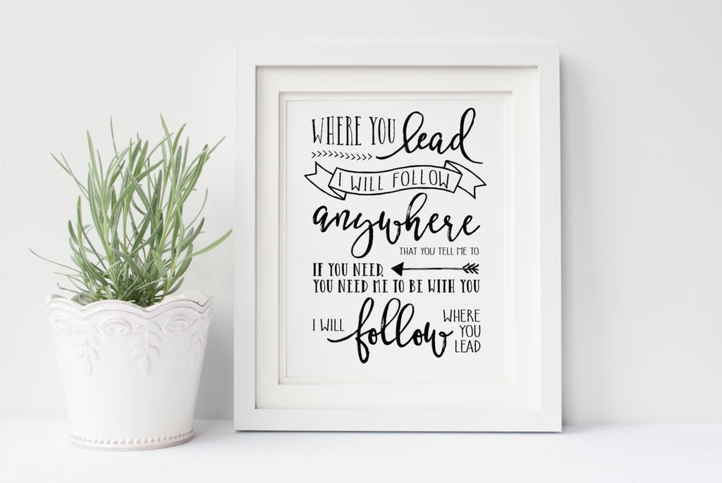 Where You Lead, I Will Follow Nursery Sign