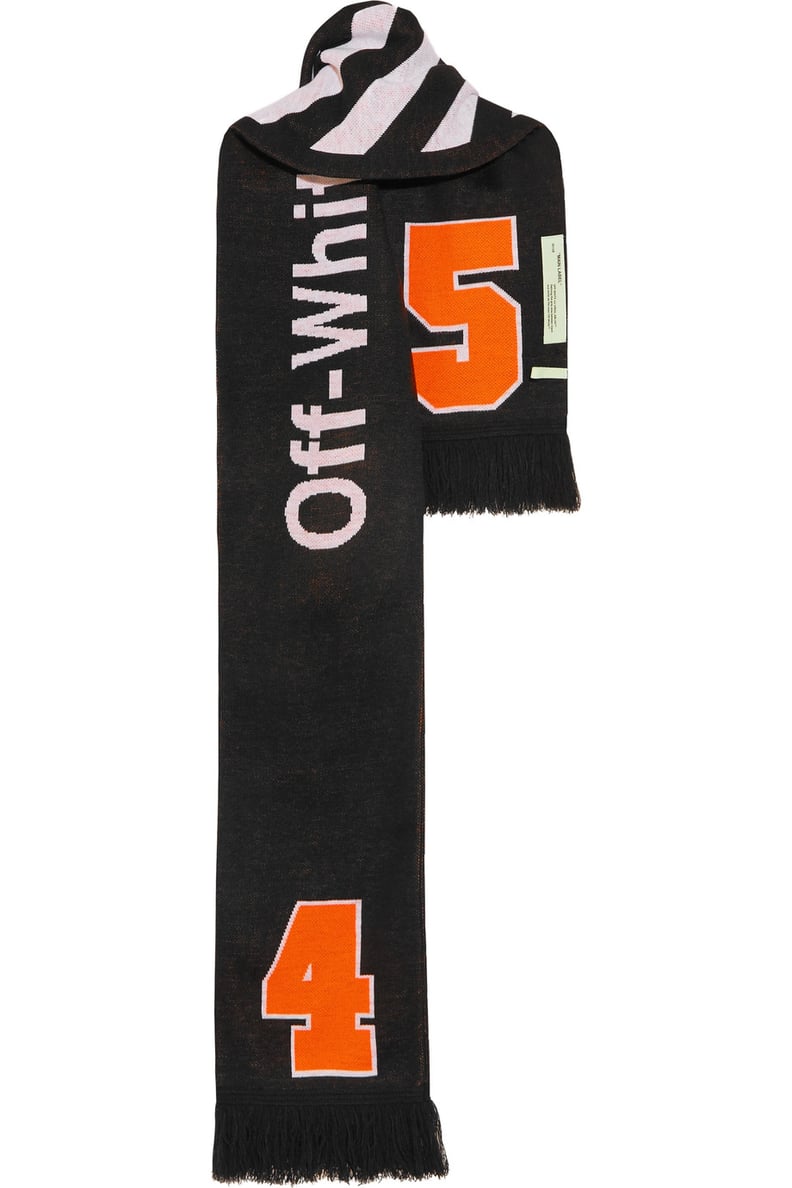 Off-White Intarsia Knitted Scarf