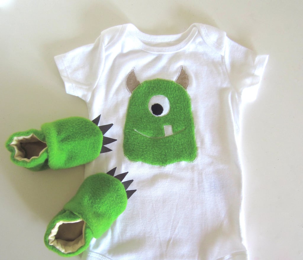 Green Fuzzy Monster Baby Gift Set