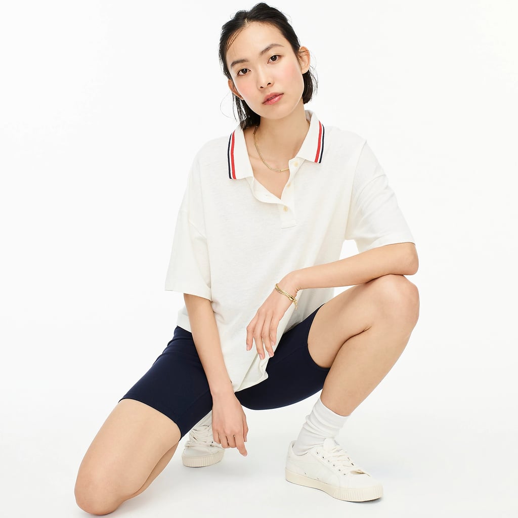 Sporty and Cool: Oversized Piqué Polo T-Shirt