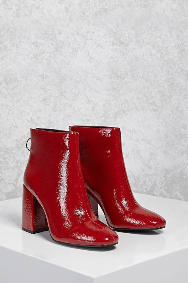 Forever 21 Faux Patent Leather Ankle Boots