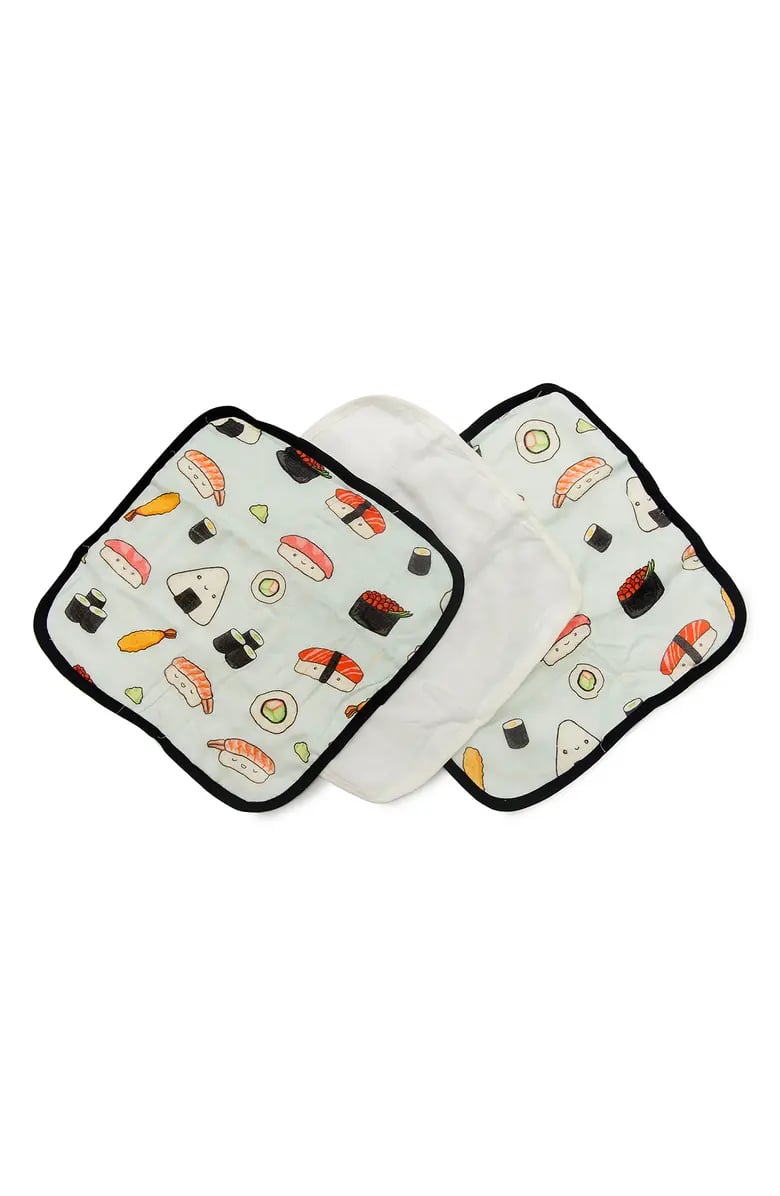 For the Skincare Lover: Loulou Lollipop Deluxe Pack of 3 Sushi Print Washcloths
