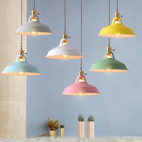 Etsy Pendant Lamp Colourful Hanging Light