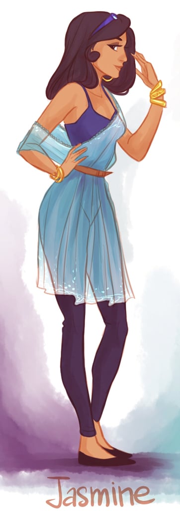 Hipster Jasmine Disney Princess Art Popsugar Love