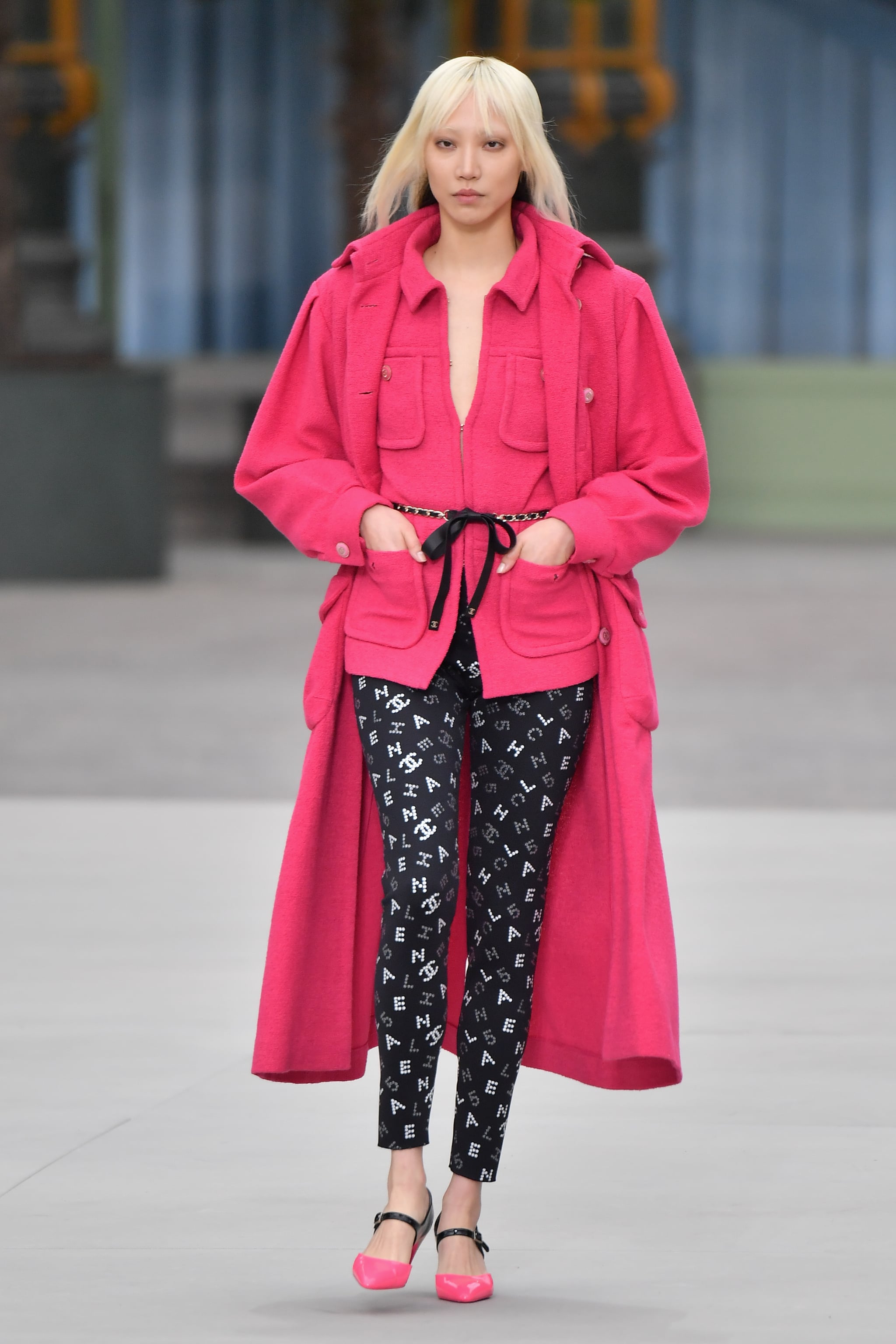 Hot Pink Added a Pop of Color | The Chanel Cruise Show Took Us on a Train  Ride Into the Future of the Label | POPSUGAR Fashion Photo 22