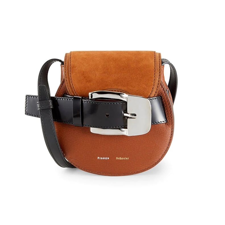 Proenza Schouler Mini Buckle Leather & Suede Saddle Bag