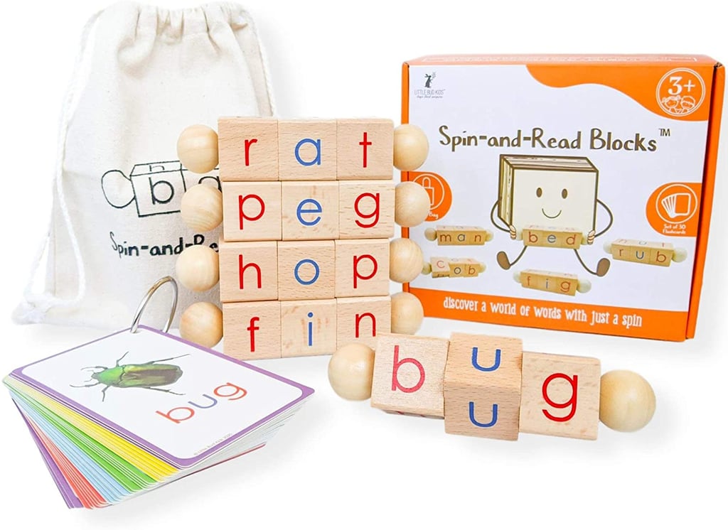 Little Bud Kids Spin-and-Read Montessori Phonetic Reading Blocks