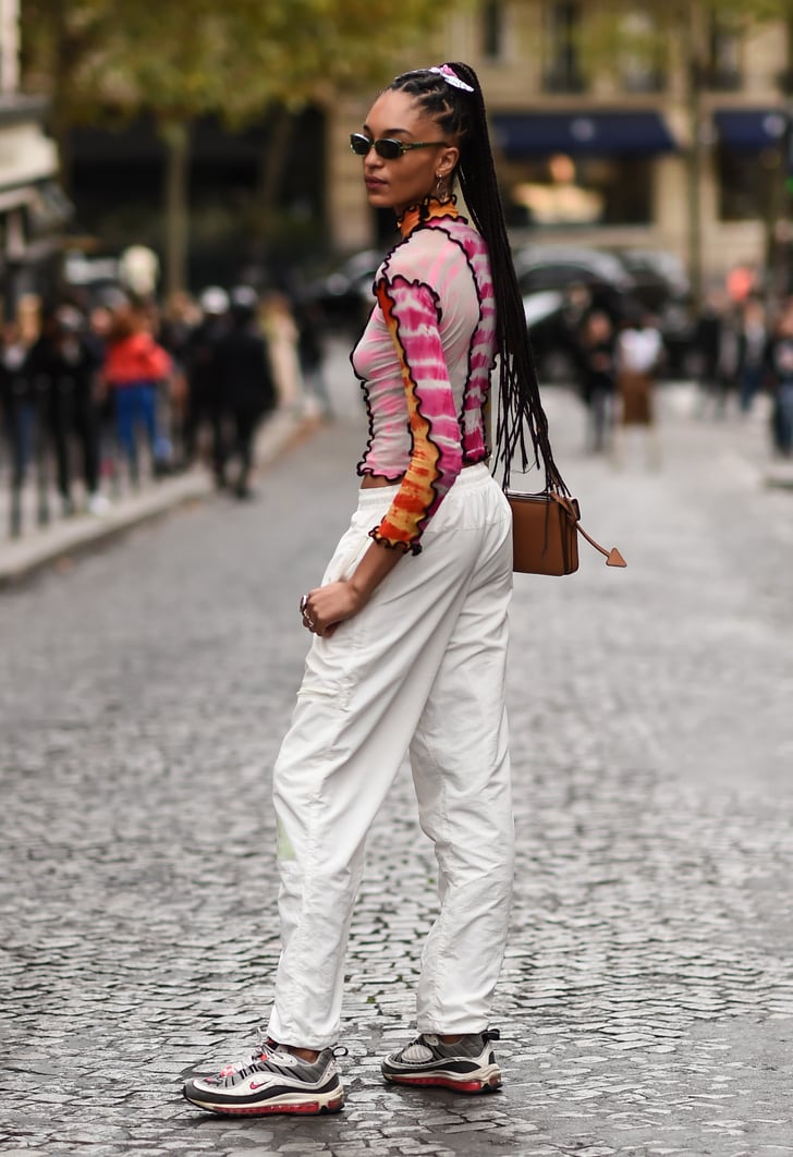 outfit with white nike shoes