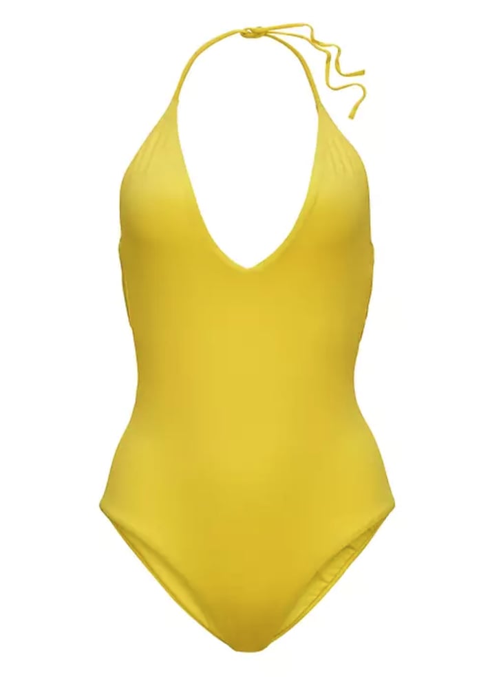 Onia Nina One-Piece | Lea Michele's Yellow One-Piece Swimsuit ...