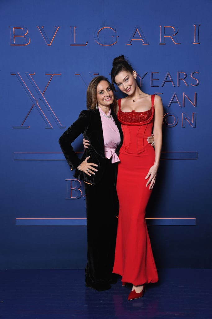 Bella Hadid Red Versace Dress February 2019