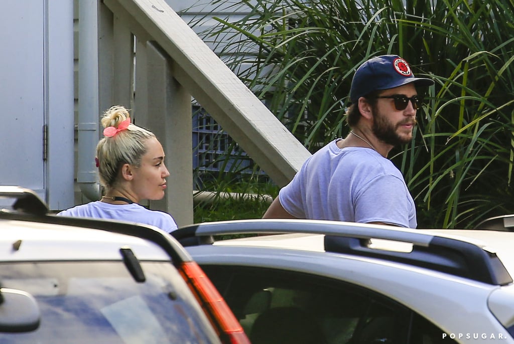 Miley Cyrus and Liam Hemsworth Having Lunch in Australia
