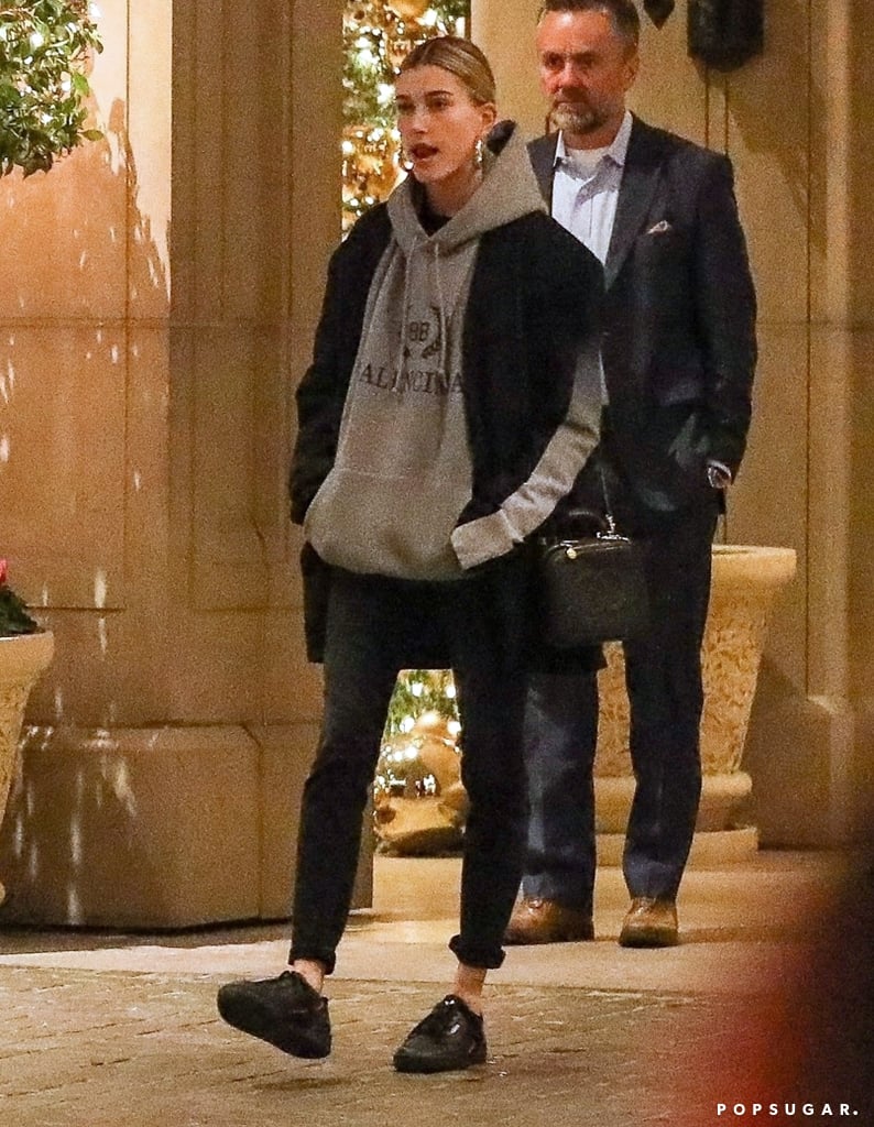 Hailey Baldwin and Justin Bieber Wearing Sweatshirts