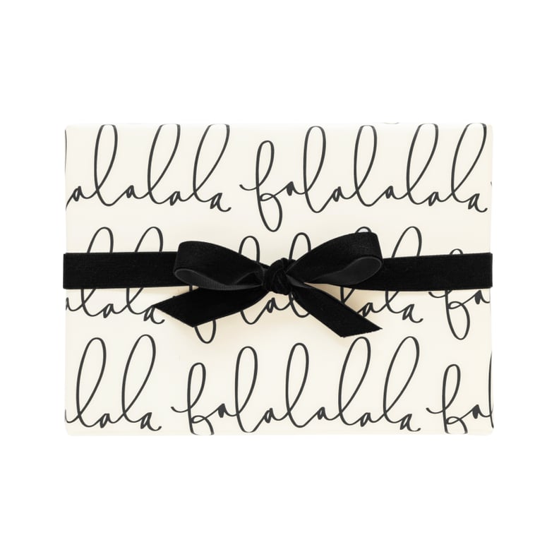 Falala Cream & Black Single Roll Gift Wrapping Paper