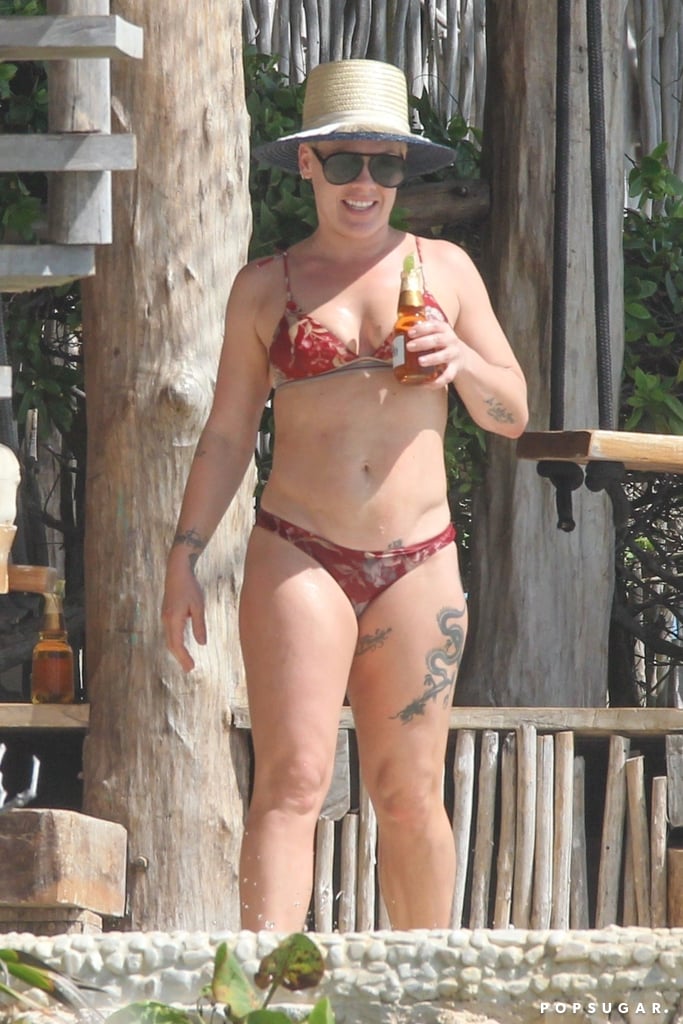 Pink and Carey Hart at the Beach in Mexico February 2019