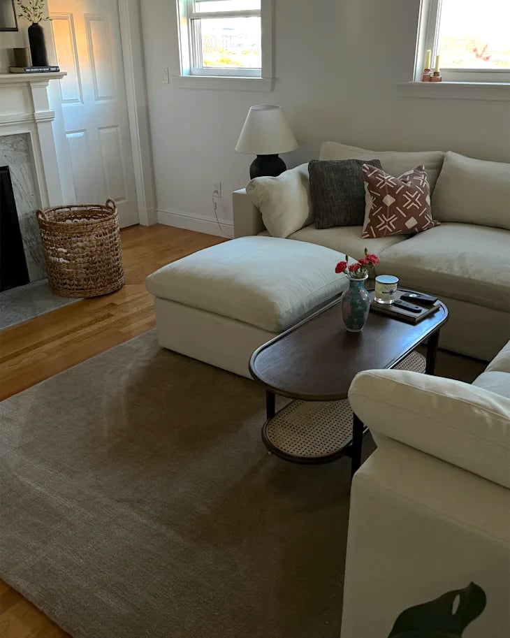 Rugs USA Arrel Speckled Wool-Blend Rug ($349, originally $590)
If you've ever wondered what kind of rug to get for your living room or bedroom, lo and behold, I've found the perfect one. This Arrel Speckled Wool-Blend Rug has been in my living space for over a year, and I love its medium pile height and chic color, plus how easy it is to clean.
Editor Quote: "This rug is a dream in my living room. Not only is it cushiony and soft, so my friends can comfortably sit on the floor if they prefer, but it still looks brand new after a year of use. Its color hides dirt well, and overall, it's been a luxe, stylish addition to my space." — Haley Lyndes, former shopping staff writer