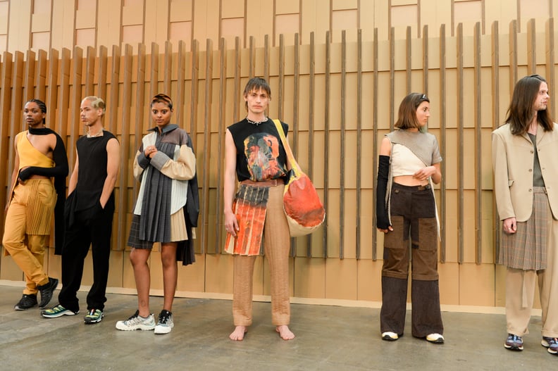 LONDON, ENGLAND - JUNE 12: Models are seen backstage ahead of the Reuben Selby show during London Fashion Week June 2021 on June 12, 2021 in London, England. (Photo by Nicky Sims/BFC/Getty Images)