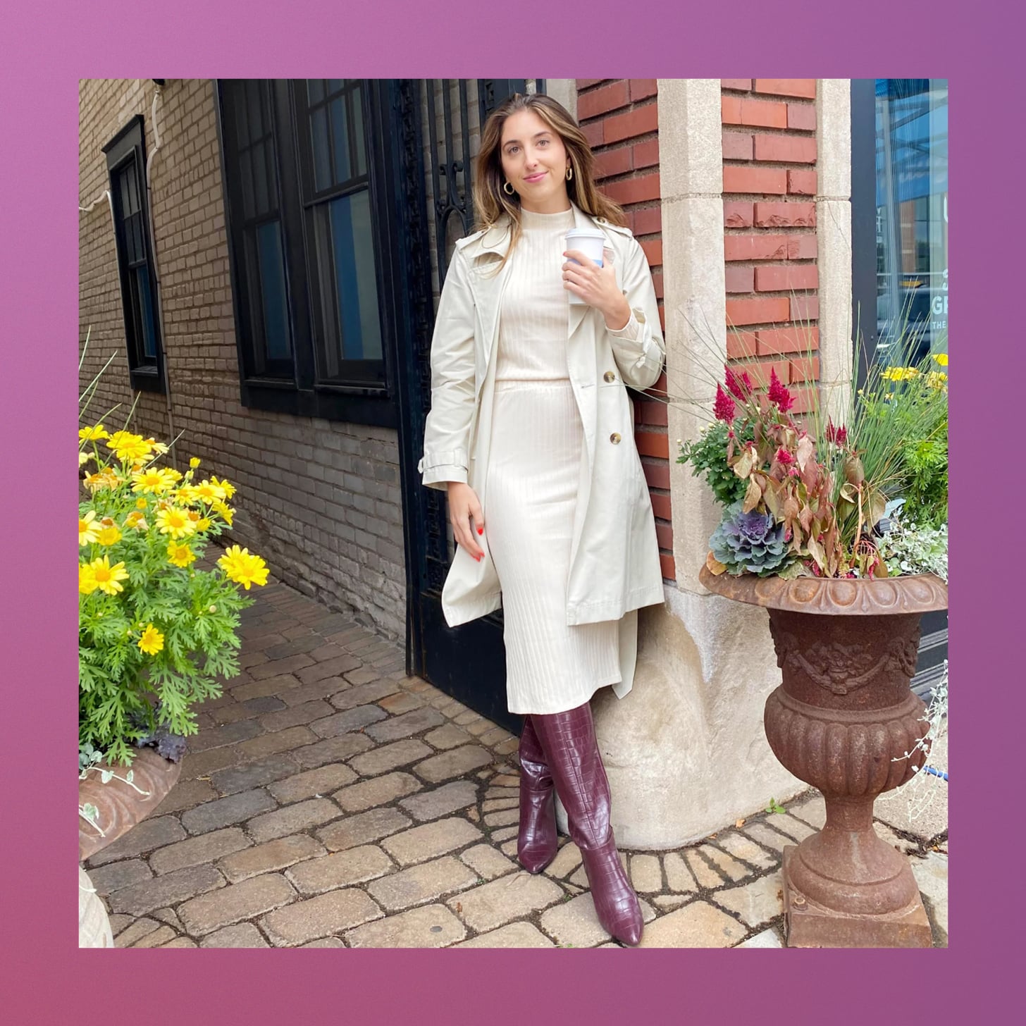 Old Navy Rib Knit Sweater and Midi Skirt I Editor Review POPSUGAR Fashion