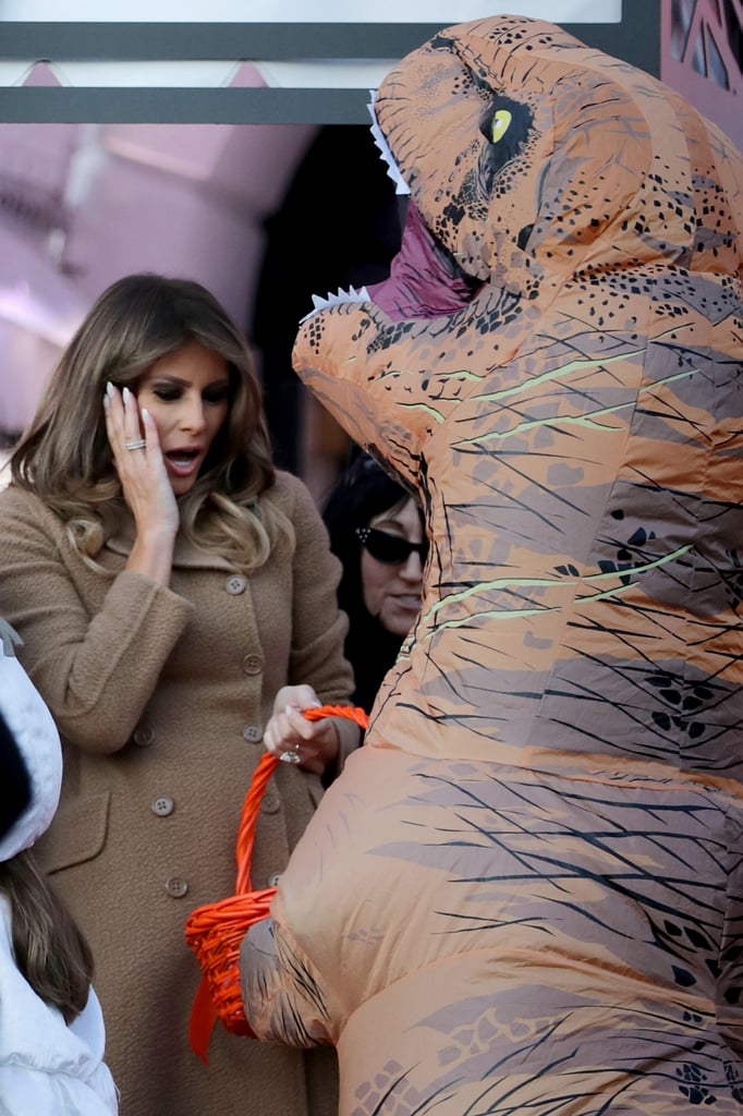 Melania Trump's Bottega Veneta Coat on Halloween 2017