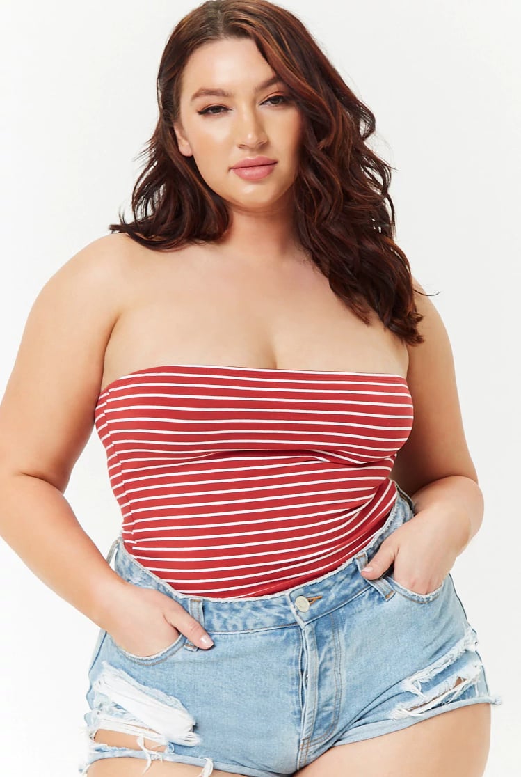 Forever 21 Plus Size Striped Tube Top