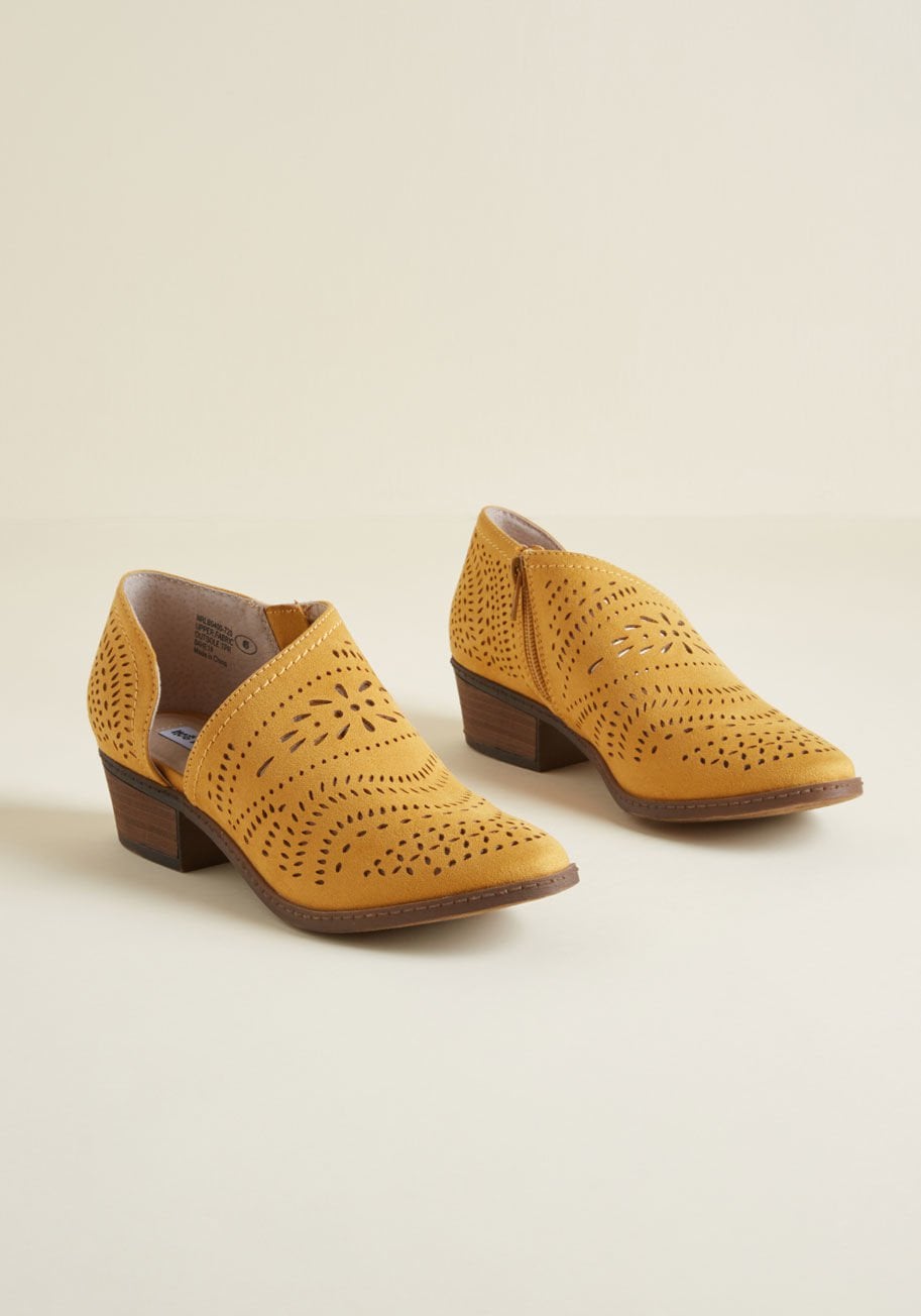 mustard booties