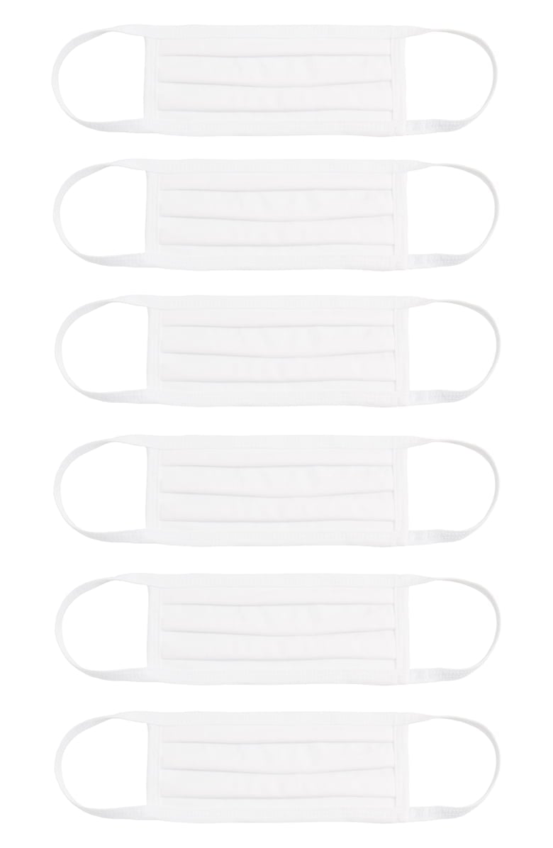 Nordstrom 6-Pack Pleated Cotton Adult Face Masks