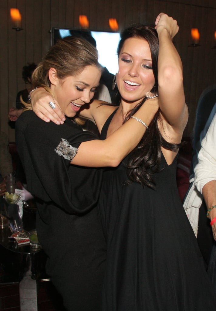 Lauren Conrad danced with Audrina Patridge at an LA bash in November 2007.