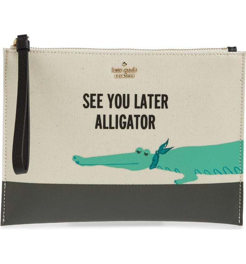 Kate Spade Swamped Gator Canvas Pouch