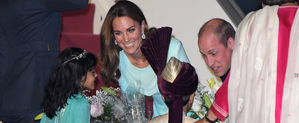 Kate and Will Receive Flowers From Young Royal Admirers as They Kick Off Pakistan Tour