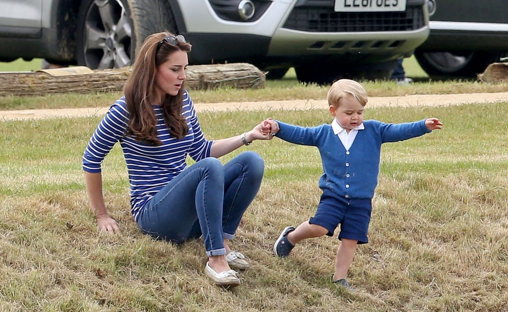 Prince George and Kate Middleton at Polo Match in June 2015